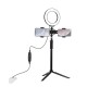PKT3038 6.2 Inch USB Video Ring Light with Tripod Light Stand Extension Stick Dual Phone Clip for Tik Tok Youtube Live Streaming PKT3038 6.2 Inch USB Video Ring Light with Tripod Light Stand Extension Stick Dual Phone Clip for Tik Tok Youtube Live Streaming