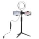 PKT3038 6.2 Inch USB Video Ring Light with Tripod Light Stand Extension Stick Dual Phone Clip for Tik Tok Youtube Live Streaming PKT3038 6.2 Inch USB Video Ring Light with Tripod Light Stand Extension Stick Dual Phone Clip for Tik Tok Youtube Live Streaming