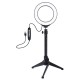PKT3049 12CM 4.6 Inch RGBW 8 Color Dimmable LED Video Ring Light with Tripod Stand