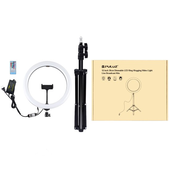 PKT3050 11.8 inch RGBW Dimmable LED Ring Light for Vlogging Selfie Photography Video Broadcast Live with 110cm Tripod Mount PKT3050 11.8 inch RGBW Dimmable LED Ring Light for Vlogging Selfie Photography Video Broadcast Live with 110cm Tripod Mount