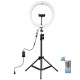 PKT3050 11.8 inch RGBW Dimmable LED Ring Light for Vlogging Selfie Photography Video Broadcast Live with 110cm Tripod Mount