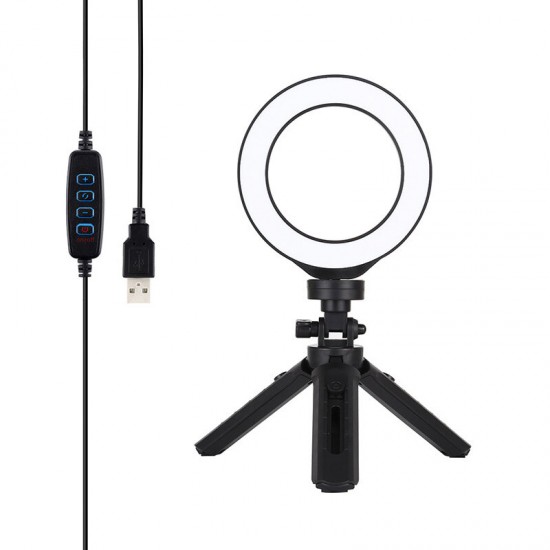 PKT3058B 4.7 inch USB 3 Modes Dimmable LED Ring Light for Youtube Tik Tok Live Streaming Broadcast Vlogging Selfie with 16.5cm Tripod