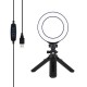 PKT3058B 4.7 inch USB 3 Modes Dimmable LED Ring Light for Youtube Tik Tok Live Streaming Broadcast Vlogging Selfie with 16.5cm Tripod PKT3058B 4.7 inch USB 3 Modes Dimmable LED Ring Light for Youtube Tik Tok Live Streaming Broadcast Vlogging Selfie with 16.5cm Tripod