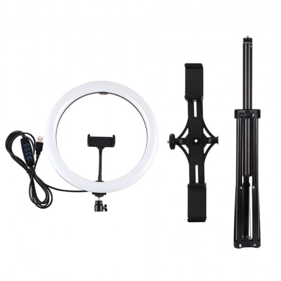 PKT3066B 10.2 Inch Dimmable LED Selfie Video Ring Light with PU457B Tripod for Youtube Tik Tok Live Streaming