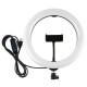 PKT3070B 10.2 inch 3 Modes Dimmable LED Ring Light Vlogging Lighting for Youtube Tik Tok Live Broadcast Selfie Photography Lamp