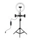 PKT3070B 10.2 inch 3 Modes Dimmable LED Ring Light Vlogging Lighting for Youtube Tik Tok Live Broadcast Selfie Photography Lamp