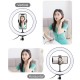 PKT3071B 10.2 Inch 3 Modes Dimmable USB LED Ring Light with Desktop Tripod Phone Holder for Photography Vlog Video