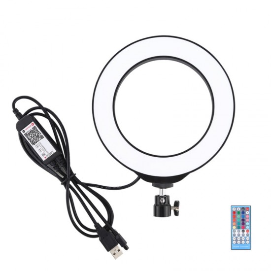 PKT3074B 6.2 inch 16cm USB RGBW Dimmable LED Ring Light for Youtube Live Broadcast Vlogging Photography with 28cm Desktop Stand PKT3074B 6.2 inch 16cm USB RGBW Dimmable LED Ring Light for Youtube Live Broadcast Vlogging Photography with 28cm Desktop Stand
