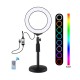 PKT3074B 6.2 inch 16cm USB RGBW Dimmable LED Ring Light for Youtube Live Broadcast Vlogging Photography with 28cm Desktop Stand PKT3074B 6.2 inch 16cm USB RGBW Dimmable LED Ring Light for Youtube Live Broadcast Vlogging Photography with 28cm Desktop Stand