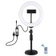 PKT3080B 7.9 Inch bluetooth APP Remote Control Dimmable RGBW LED Curved Ring Light with Desktop Mount Phone Holder PKT3080B 7.9 Inch bluetooth APP Remote Control Dimmable RGBW LED Curved Ring Light with Desktop Mount Phone Holder
