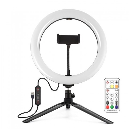 PKT3082B 26cm Marquee RGBWW LED Ring Light 168 LED Dual-color Dimmable Video Lights for Youtube Tiktok Live Broadcast Selfie Photography