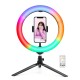 PKT3082B 26cm Marquee RGBWW LED Ring Light 168 LED Dual-color Dimmable Video Lights for Youtube Tiktok Live Broadcast Selfie Photography