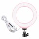 PU377F USB 4.6 Inch 3 Modes 3200K-5500K Dimmable LED Video Ring Light with Cold Shoe Tripod Ball Head for Tiktok Live Streaming