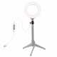 PU377F USB 4.6 Inch 3 Modes 3200K-5500K Dimmable LED Video Ring Light with Cold Shoe Tripod Ball Head for Tiktok Live Streaming PU377F USB 4.6 Inch 3 Modes 3200K-5500K Dimmable LED Video Ring Light with Cold Shoe Tripod Ball Head for Tiktok Live Streaming
