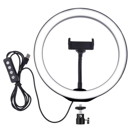 PU397 10 Inch 3200K-6500K Dimmable LED Video Ring Light with Phone Clip for Selfie Vlog Tik Tok Youtube Live Streaming PU397 10 Inch 3200K-6500K Dimmable LED Video Ring Light with Phone Clip for Selfie Vlog Tik Tok Youtube Live Streaming