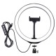 PU397 10 Inch 3200K-6500K Dimmable LED Video Ring Light with Phone Clip for Selfie Vlog Tik Tok Youtube Live Streaming PU397 10 Inch 3200K-6500K Dimmable LED Video Ring Light with Phone Clip for Selfie Vlog Tik Tok Youtube Live Streaming