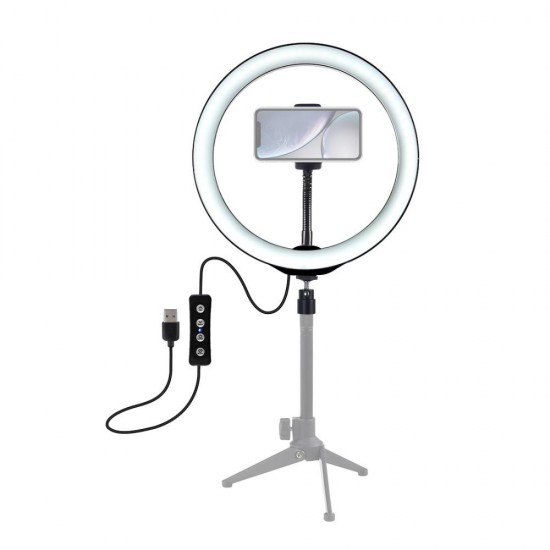 PU397 10 Inch 3200K-6500K Dimmable LED Video Ring Light with Phone Clip for Selfie Vlog Tik Tok Youtube Live Streaming PU397 10 Inch 3200K-6500K Dimmable LED Video Ring Light with Phone Clip for Selfie Vlog Tik Tok Youtube Live Streaming