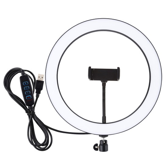 PU407 12 Inch 3200K-6500K Dimmable LED Video Ring Light with Phone Clip for Selfie Vlog Tik Tok Youtube Live Streaming