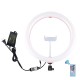 PU411F 12 Inches 6500k RGBW Color Dimmable LED Ring Vlogging Selfie Video Fill Light with Tripod Ball Head and Phone Clamp PU411F 12 Inches 6500k RGBW Color Dimmable LED Ring Vlogging Selfie Video Fill Light with Tripod Ball Head and Phone Clamp
