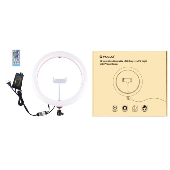 PU411F 12 Inches 6500k RGBW Color Dimmable LED Ring Vlogging Selfie Video Fill Light with Tripod Ball Head and Phone Clamp PU411F 12 Inches 6500k RGBW Color Dimmable LED Ring Vlogging Selfie Video Fill Light with Tripod Ball Head and Phone Clamp