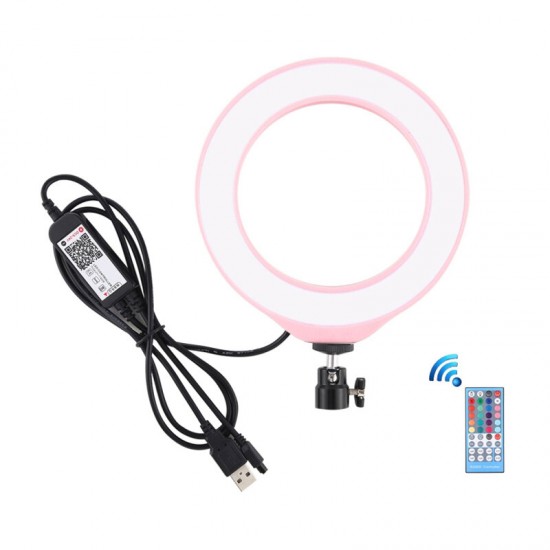 PU429F 6.2 inch 16cm USB RGBW Dimmable LED Ring Light for Live Broadcast Video Vlogging Photography with Remote Control PU429F 6.2 inch 16cm USB RGBW Dimmable LED Ring Light for Live Broadcast Video Vlogging Photography with Remote Control