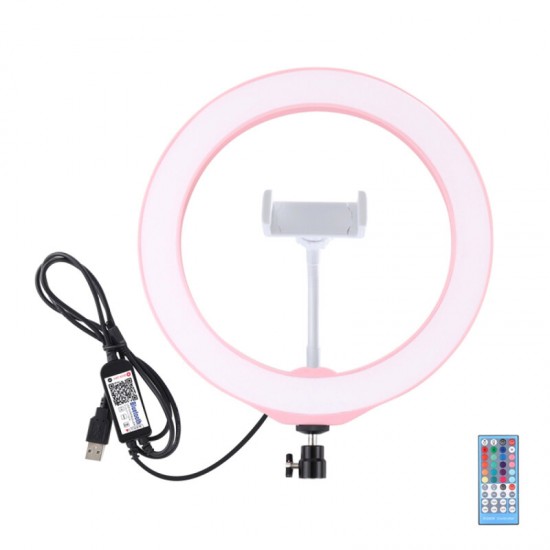 PU430F 10.2 inch 26cm RGBW Colorful Dimmable LED Ring Light for Live Broadcast Vlog Selfie Photography with Remote Control