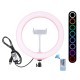PU430F 10.2 inch 26cm RGBW Colorful Dimmable LED Ring Light for Live Broadcast Vlog Selfie Photography with Remote Control