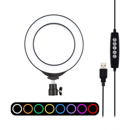 PU431B 4.7 inch 12cm 10 Modes 8 Colors RGBW Dimmable LED Ring for Live Broadcast Vlogging Photography Video Lights