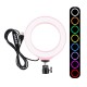PU432F 6.2 inch 16cm RGBW Dimmable LED Ring Light 10 Modes 8 Colors USB for Youtube Live Broadcast Vlogging Selfie