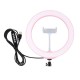 PU433F 10.2 inch 26cm 10 Modes 8 Colors RGBW Dimmable LED Ring Light for Youtube Live Broadcast Vlogging with Phone Clamp