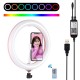 PU455B PU455F 10.2 Inch RBGW Dimmable bluetooth APP Control Remote Control Arc LED Video Ring Light for Youtube Tik Tok Live Streaming