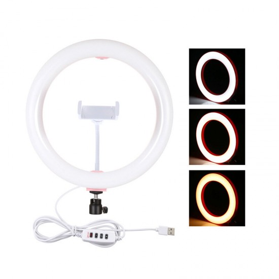PU456F 10.2 inch 26cm 3200-5600K Dimmable LED Ring Light 3 Modes Lamp for Youtube Tik Tok Live Streaming Vlogging Selfie Photography