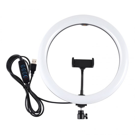PU457B 11.8 inch 30cm 3200K 6500K 3 Modes Dimmable Dual Color Temperature LED Ring Light for Vlogging Selfie Photography Video with Phone Clamp