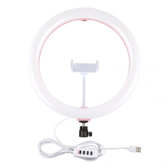 PU457F 11.8 inch USB 3 Modes Dimmable Dual Color Temperature USB LED Curved Diffuse Light Ring Vlogging Selfie Light