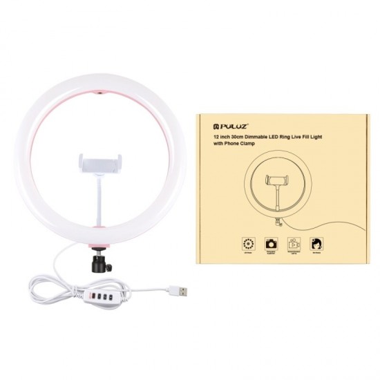 PU457F 11.8 inch USB 3 Modes Dimmable Dual Color Temperature USB LED Curved Diffuse Light Ring Vlogging Selfie Light PU457F 11.8 inch USB 3 Modes Dimmable Dual Color Temperature USB LED Curved Diffuse Light Ring Vlogging Selfie Light