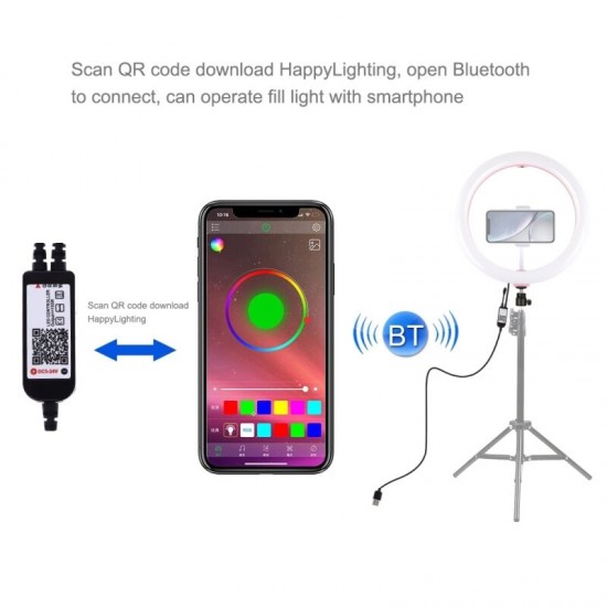 PU458B PU458F 11.8 Inch Dimmable bluetooth APP Control Remote Control LED Video Ring Light for Youtube Tik Tok Live Streaming