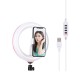 PU459F 7.9 inch 20cm 6500K-3200K 3 Modes Dimmable LED Ring Light for Tik Tok Live Youtube Streaming Broadcast Vlogging Selfie Photography