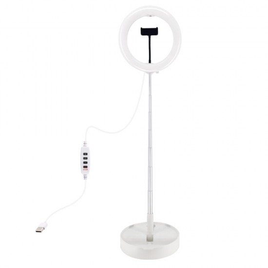 PU480 10 Inch 3200-5600K Dimmable USB LED Video Ring Light with Round Base Bracket Phone Clip PU480 10 Inch 3200-5600K Dimmable USB LED Video Ring Light with Round Base Bracket Phone Clip