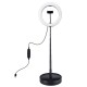 PU480 10 Inch 3200-5600K Dimmable USB LED Video Ring Light with Round Base Bracket Phone Clip PU480 10 Inch 3200-5600K Dimmable USB LED Video Ring Light with Round Base Bracket Phone Clip