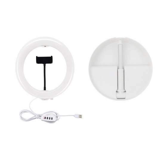 PU480 10 Inch 3200-5600K Dimmable USB LED Video Ring Light with Round Base Bracket Phone Clip PU480 10 Inch 3200-5600K Dimmable USB LED Video Ring Light with Round Base Bracket Phone Clip