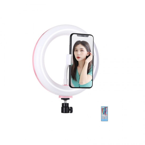 PU503F 7.9 inch 20cm Dimmable RGBW LED Ring Light for Youtube Tik Tok Live Broadcast Video Recording Vlogging Selfie Photography