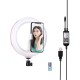 PU503F 7.9 inch 20cm Dimmable RGBW LED Ring Light for Youtube Tik Tok Live Broadcast Video Recording Vlogging Selfie Photography