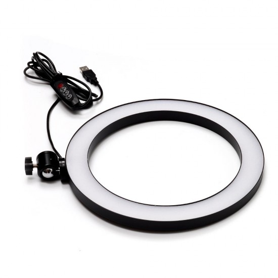 USB 26cm 5500K Video Ring Light with Tripod Head Adapter Phone Clip for Youtube Tiktok Live Streaming