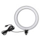 USB 26cm 5500K Video Ring Light with Tripod Head Adapter Phone Clip for Youtube Tiktok Live Streaming