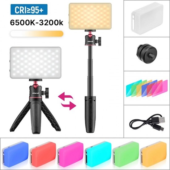 MT-08 VL120 Mini Tripod LED Light Kit Dimmable Fill Light with Color Gel Live Broadcast Youtube Kit