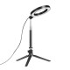 Dimmable 3500-5500k Selfie Studio Live Video Ring Light With Phone Holder Selfie Stick Black