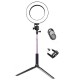 16cm 3500-5500k Video Ring Light with Extendable Selfie Stick Stand Tripod Phone Clip for Tik Tok Youtube Live Streaming