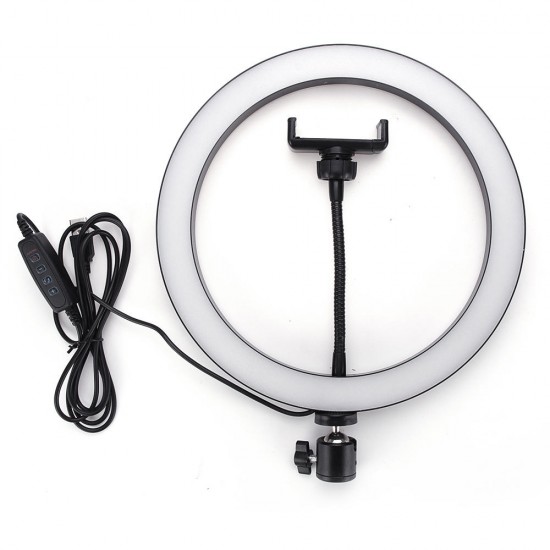 26CM 3500-5500k Video Ring Light with 100cm Extendable Selfie Stick Stand Tripod Phone Clip for Tik Tok Youtube Live Streaming