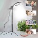 5500K Dimmable Video Light 16cm LED Ring Lamp with Wrench Selfie Stick tripod for Youtube Tik Tok Live Streaming