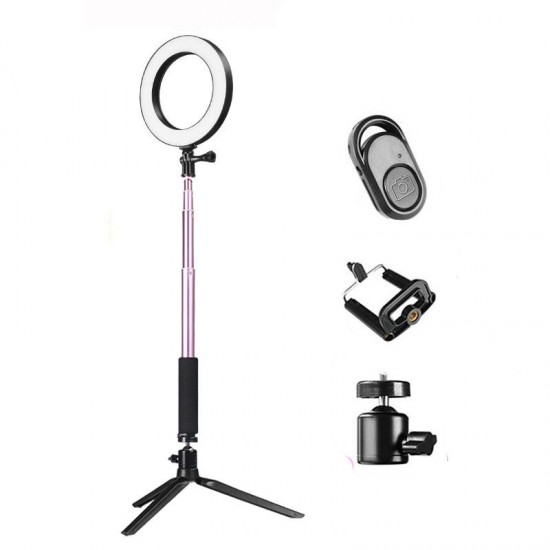 Dimmable Video Ring Light 14.5cm LED Makeup Lamp with Selfie Stick Tripod bluetooth Shutter for Youtube Tik Tok Live Streaming Dimmable Video Ring Light 14.5cm LED Makeup Lamp with Selfie Stick Tripod bluetooth Shutter for Youtube Tik Tok Live Streaming
